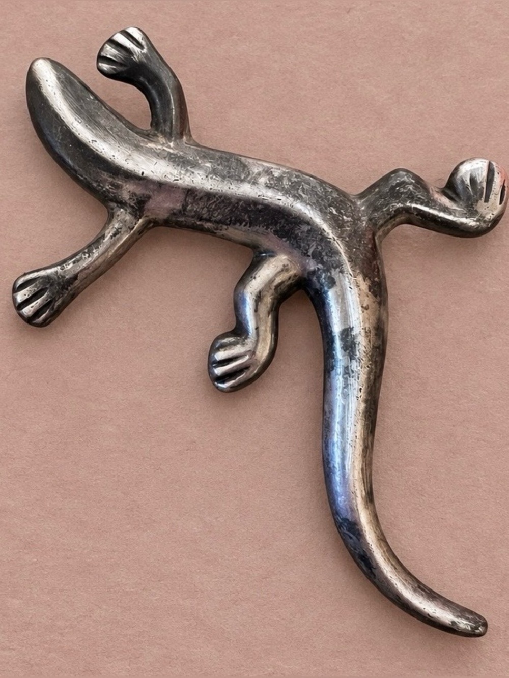 ZINA of Beverly Hills Vintage Lizard Gecko Brooch Pin Sterling Silver 925